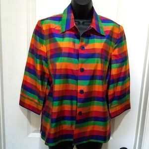 Silkland Rainbow Blouse Size 6